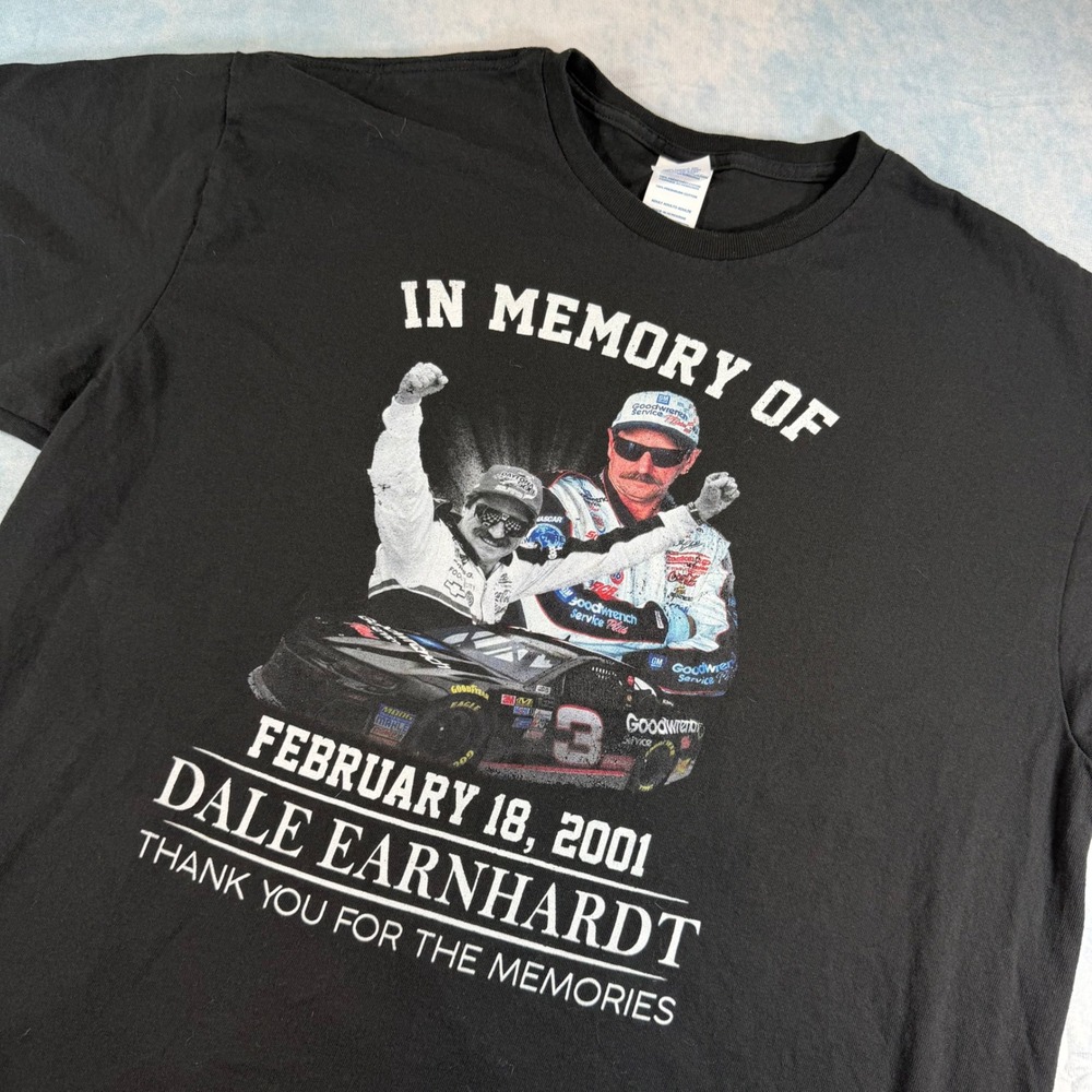 Delta Dale Earnhardt T-Shirt Adult XL Black Excellent Memorial Graphic NASCAR